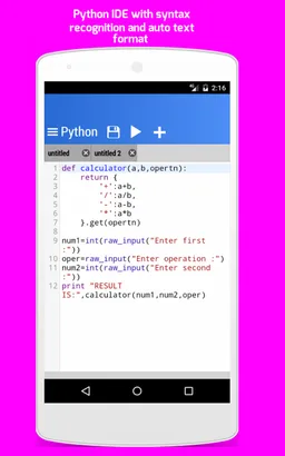 Python IDE For Android screenshot 2