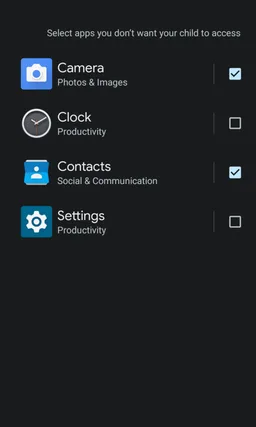 System parental controls screenshot 1