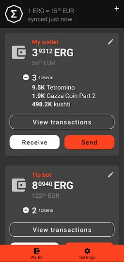 Ergo Wallet App screenshot 2
