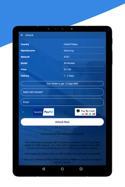 Free Unlock Network Code for Samsung SIM screenshot 6