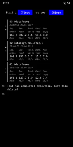 CPDT Benchmark〉Storage, memory screenshot 4