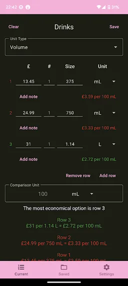 Unit Price Calculator screenshot 3