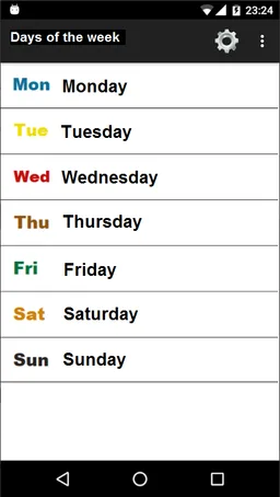 Days of the week screenshot 7