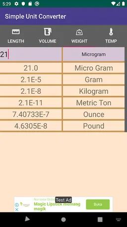 Simple Unit Converter screenshot 1