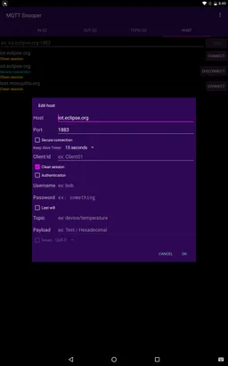 MQTT Snooper screenshot 2