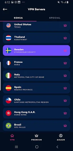 SonicVPN - VPN Malaysia screenshot 1