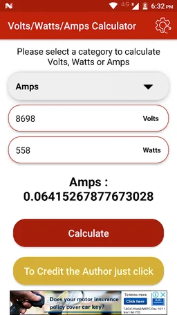 Volts/Watts/Amps Calculator screenshot 4