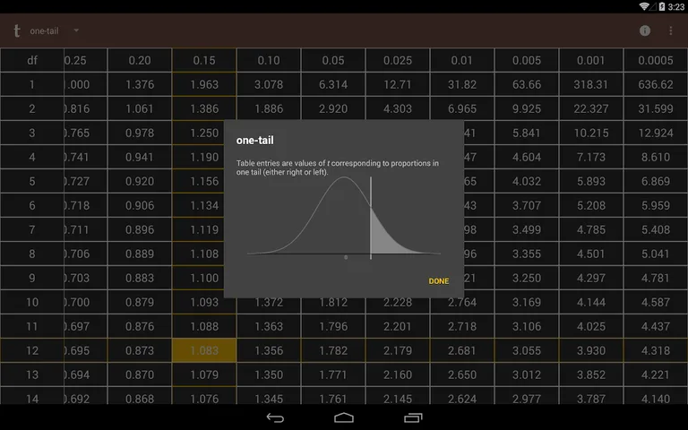 t Table screenshot 5