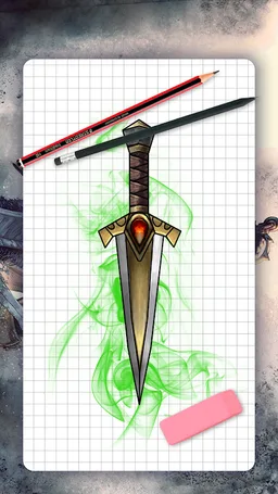 How to draw weapons. Daggers. Step by step lessons screenshot 12