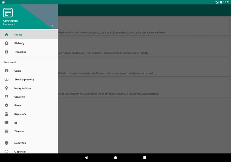 eÚčtenka EET pokladna screenshot 16