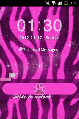 Pink Zebra Theme GO Locker screenshot 2