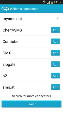 Websms - mysms out Connector screenshot 2