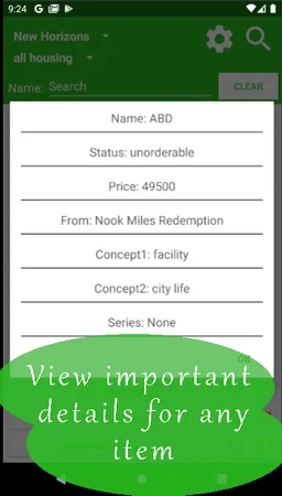 Item Catalog - Animal Crossing screenshot 1