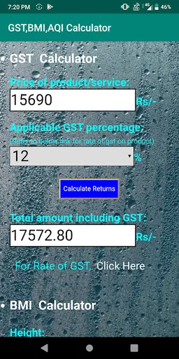 GST,BMI,AQI Calculator screenshot 4