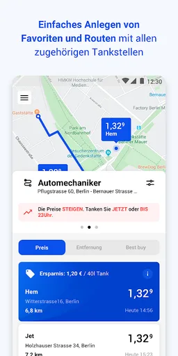 TankenApp mit Benzinpreistrend screenshot 2