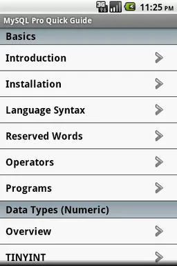 MySQL Pro Quick Guide screenshot 1