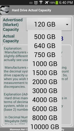 Hard Drive - Actual Capacity screenshot 2