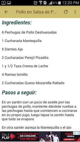 Pollo en Salsas screenshot 3