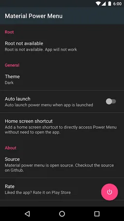 Material Power Menu screenshot 1