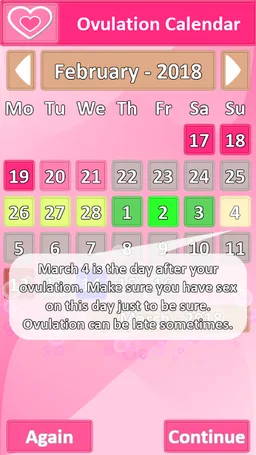 Ovulation Calendar App screenshot 1