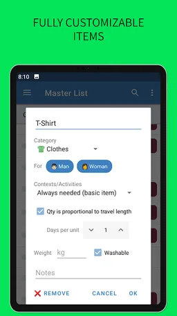 SmartPack - packing lists screenshot 8