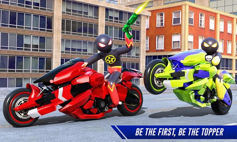 Stickman Moto Bike Hero: Crime City Superhero Game screenshot 10