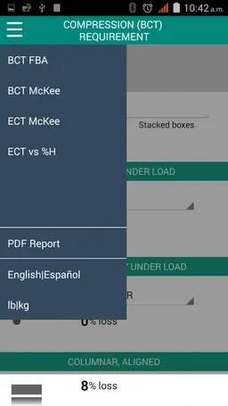 Calc Box Compression Test screenshot 2