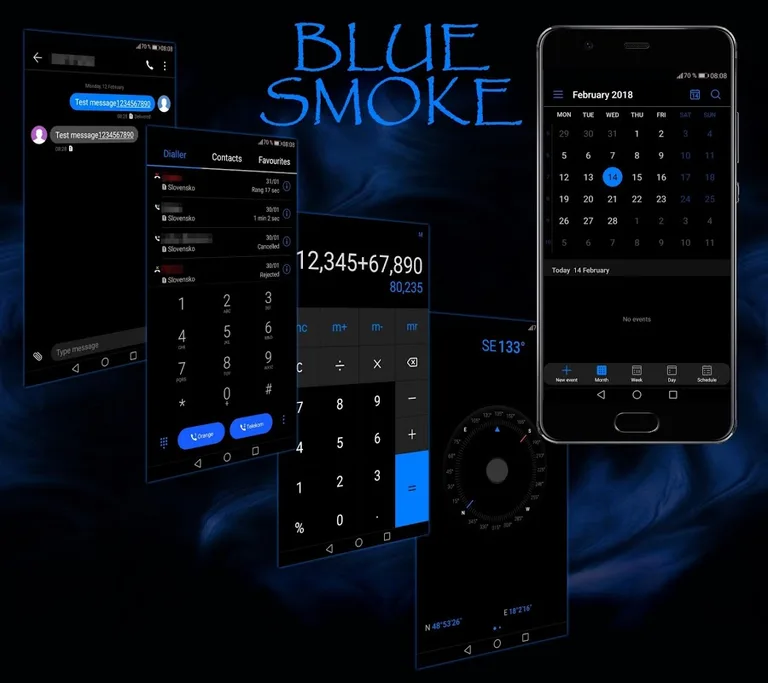 [EMUI 5/8/9.0]Blue Smoke Theme screenshot 2