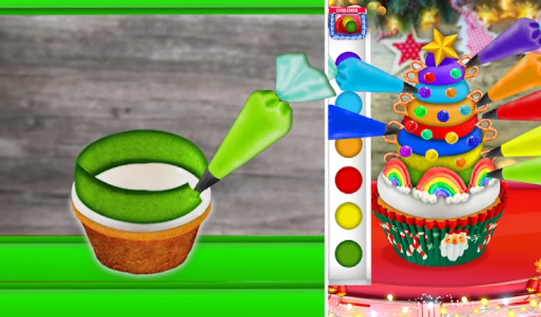 Cooking Rainbow & Unicorn Christmas Cupcakes! DIY screenshot 3