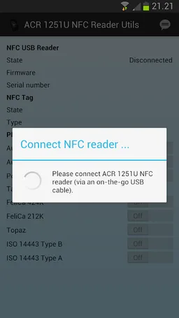 ACR 1251 USB NFC Reader Utils screenshot 2