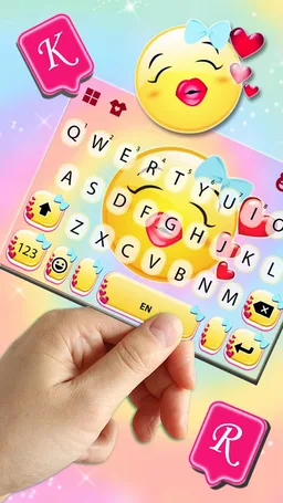 Lovely Kiss Emoji Keyboard Theme screenshot 2