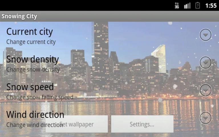 Snowing City LWP screenshot 3