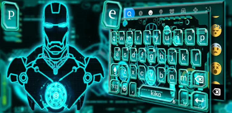 Ai Robot Neon Keyboard Theme cover image