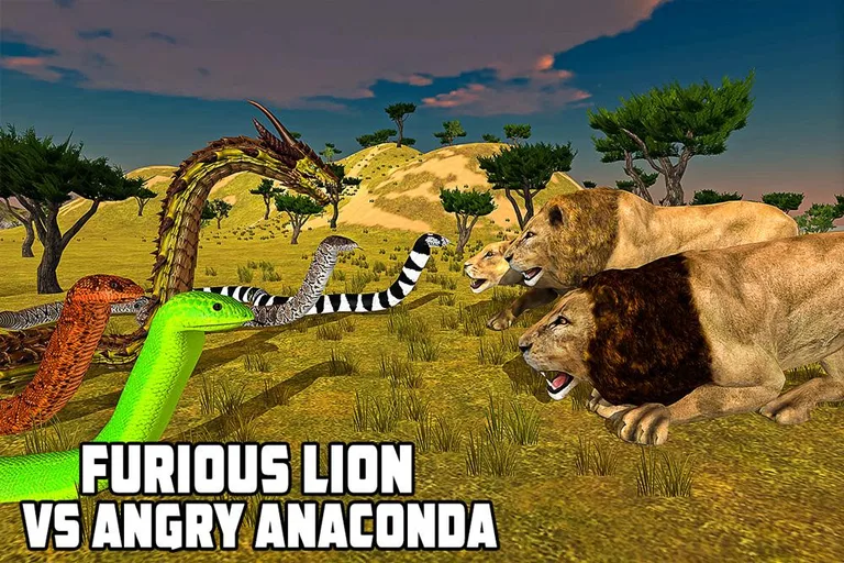 Furious Lion Vs Angry Anaconda Snake screenshot 15