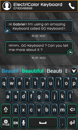GO Keyboard ElectriColor Theme screenshot 2