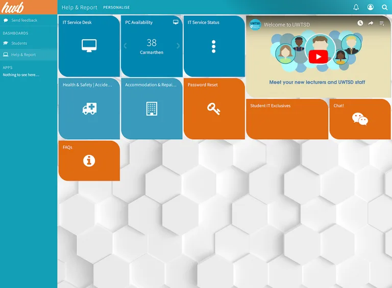 UWTSD Hwb screenshot 2