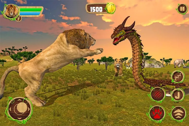 Furious Lion Vs Angry Anaconda Snake screenshot 1