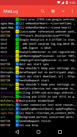 MatLog: Material Logcat Reader screenshot 1