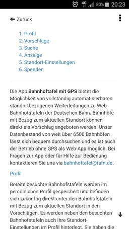 Bahnhoftafel mit GPS screenshot 8