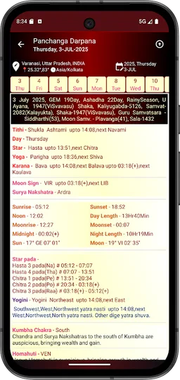 Astrology & Panchanga Calendar screenshot 7