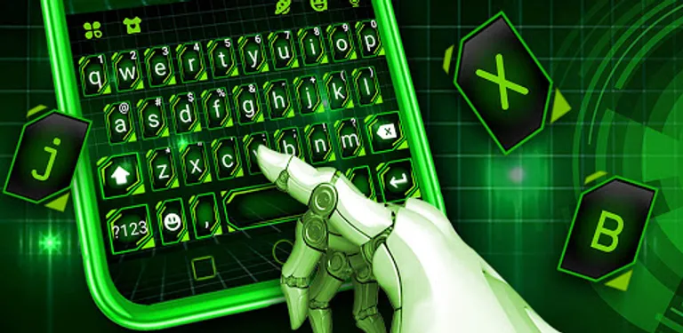 Neon Green Tech 2 Keyboard Theme cover image