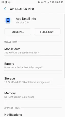Installed App Settings Shortcut screenshot 2