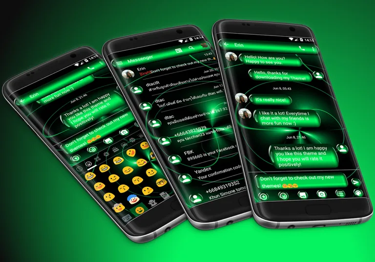 SMS Messages Spheres Green screenshot 3