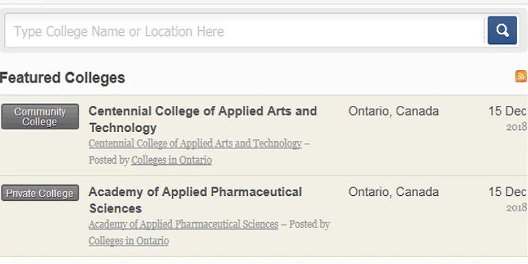 Colleges in Ontario screenshot 1