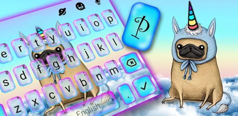 Pug Dog Unicorn Keyboard Theme cover image