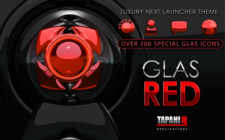 glas red Next Launcher Theme screenshot 9