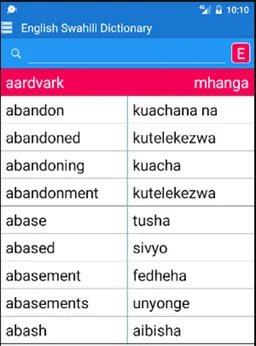 English Swahili Dictionary screenshot 2