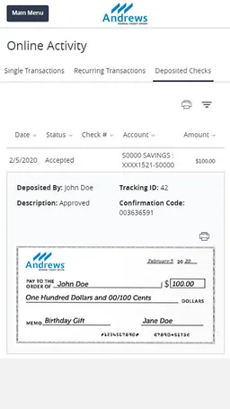 Andrews FCU Mobile screenshot 1