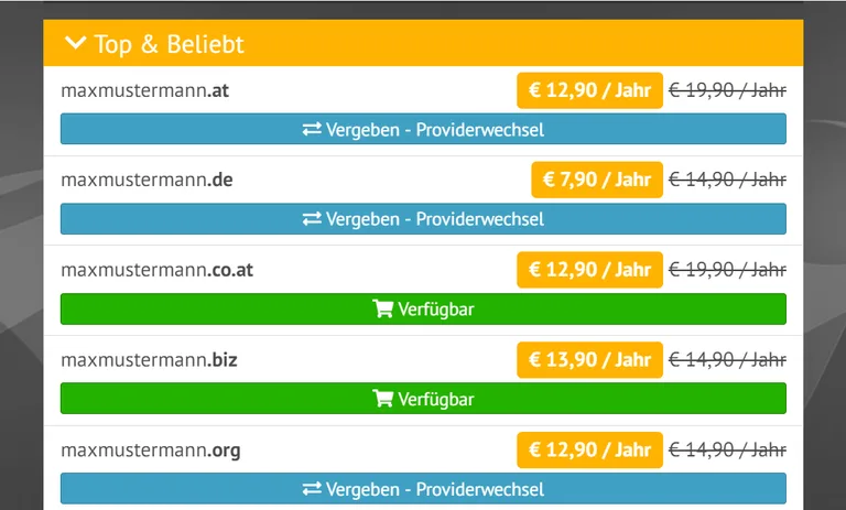 Hostprofis Web-App screenshot 1