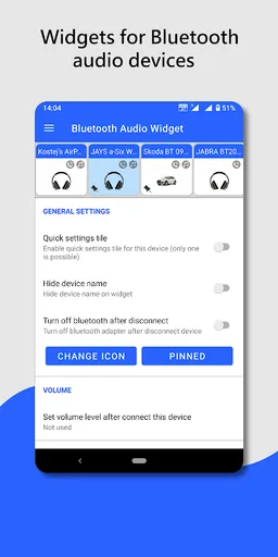Bluetooth audio device widget: connect, play music screenshot 4